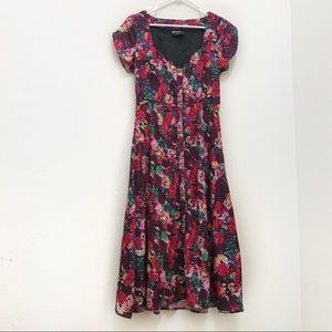 Nasty Gal Front Open Button down Maxi floral dress